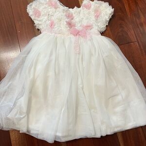 Blueberi Boulevard White and Pink Lace Dress 24M